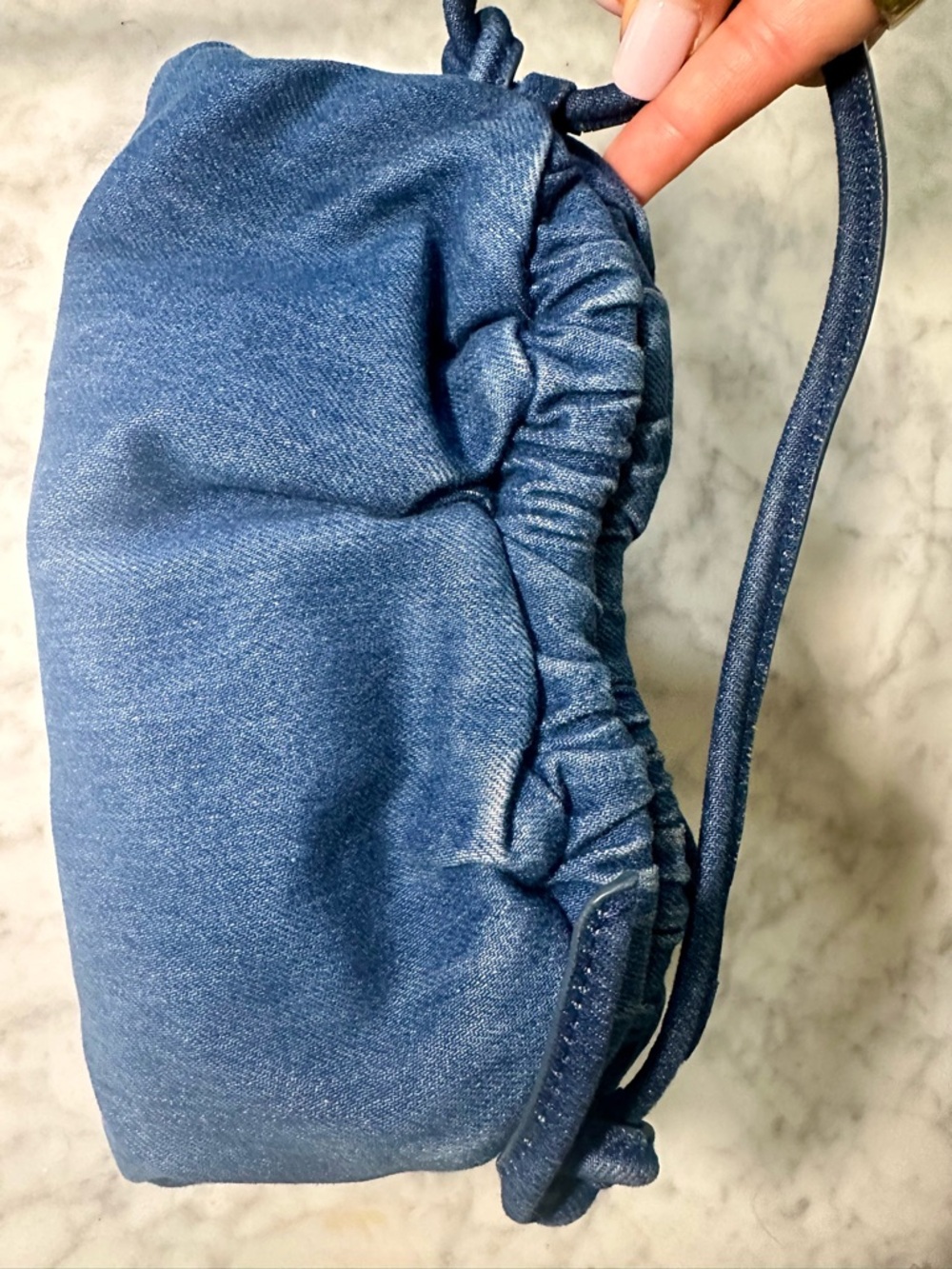 Mansur Gavriel Denim Mini Cloud Clutch Crossbody Bag - Picture 5 of 11